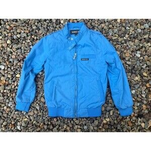 Vintage Members Only Jacket Boys Size 7 Blue Café Racer Bomber Windbreaker